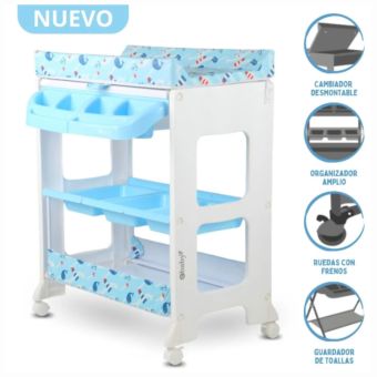 Bañera Cambiador 3 pisos para Bebé "NATIEL" Blue