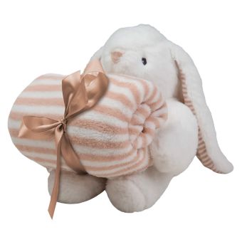 Peluche con Manta Conejo Blanco