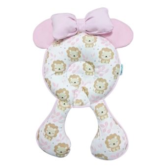 Soporte de cabeza 2 en 1 maternelle Rosado Leoncitos con amortiguación para la cabeza y el cuello del bebé